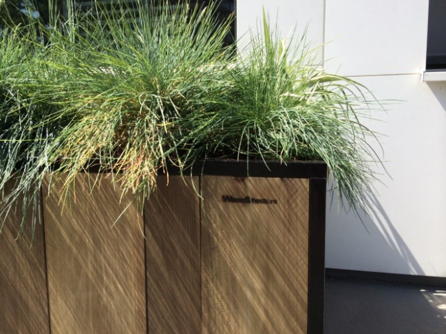 Moderne luxe buiten plantenbak door Woodstack Breda